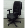 Black Leather Mid Back Rolling Adjustable Task Chair Black Leather Mid Back Rolling Adjustable Task Chair